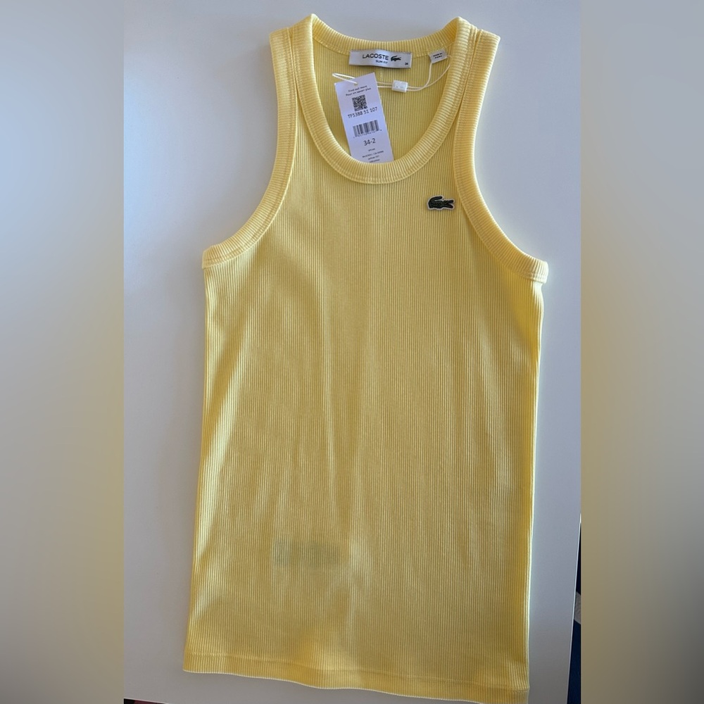 Lacoste Slim Fit Yellow Tank Top